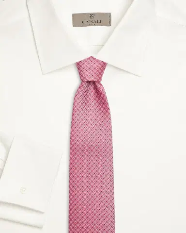 Canali Men's Geometric Woven Silk Tie | Thumbnail 2 Canali Men's Geometric Woven Silk Tie | Thumbnail 2
