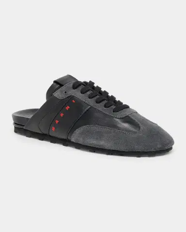 Marni Men 's Logo Leather Mules | Thumbnail 2 Marni Men 's Logo Leather Mules | Thumbnail 2