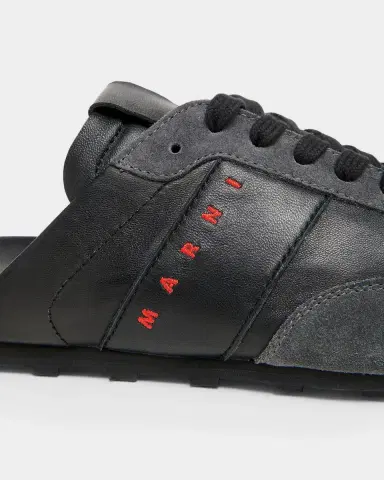 Marni Men 's Logo Leather Mules | Thumbnail 4 Marni Men 's Logo Leather Mules | Thumbnail 4