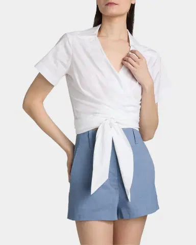 A.L.C. Brielle Cotton Wrap Top | Thumbnail 4 A.L.C. Brielle Cotton Wrap Top | Thumbnail 4