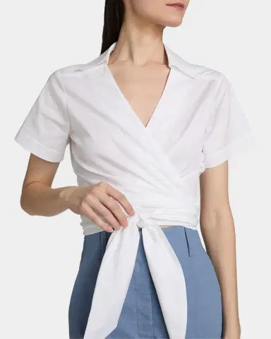 A.L.C. Brielle Cotton Wrap Top | Thumbnail 5 A.L.C. Brielle Cotton Wrap Top | Thumbnail 5
