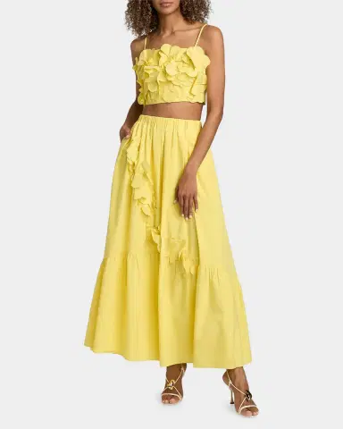Ramy Brook Everly Petal Appliqué Cotton-Blend Crop Top | Thumbnail 2 Ramy Brook Everly Petal Appliqué Cotton-Blend Crop Top | Thumbnail 2