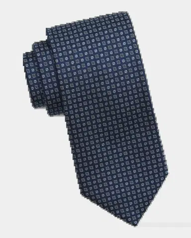 Canali Men's Circles & Squares Micro-Medallion Silk Tie | Thumbnail 2 Canali Men's Circles & Squares Micro-Medallion Silk Tie | Thumbnail 2