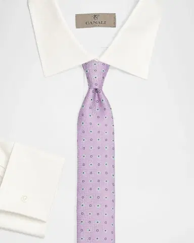 Canali Men's Medallion Woven Silk Tie | Thumbnail 2 Canali Men's Medallion Woven Silk Tie | Thumbnail 2