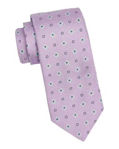 Canali Men's Medallion Woven Silk Tie | Thumbnail 1 Canali Men's Medallion Woven Silk Tie | Thumbnail 1