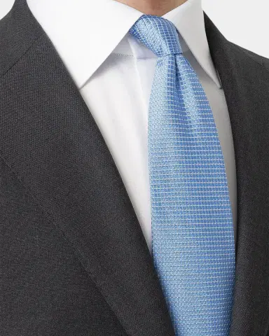 Eton Men 's Geometric Silk Satin Tie | Thumbnail 2 Eton Men 's Geometric Silk Satin Tie | Thumbnail 2