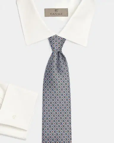 Canali Men's Geometric Woven Silk Tie | Thumbnail 2 Canali Men's Geometric Woven Silk Tie | Thumbnail 2