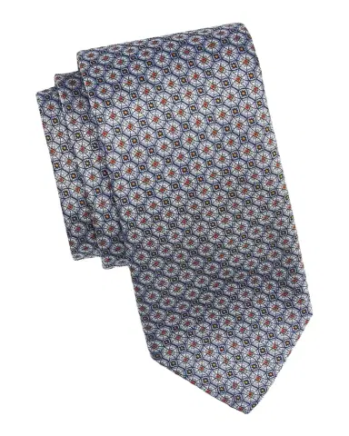 Canali Men's Geometric Woven Silk Tie | Thumbnail 1 Canali Men's Geometric Woven Silk Tie | Thumbnail 1