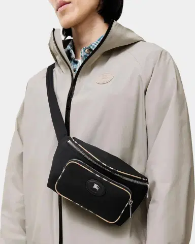 Burberry Men's EKD Stamp Check-Trim Belt Bag | Thumbnail 2 Burberry Men's EKD Stamp Check-Trim Belt Bag | Thumbnail 2