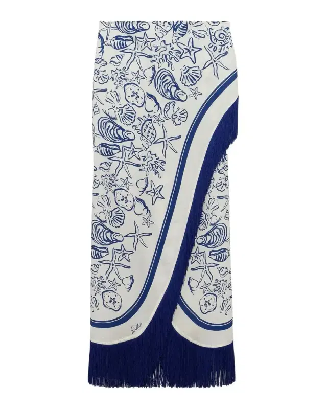 Russo Printed Fringed Pareo Russo Printed Fringed Pareo