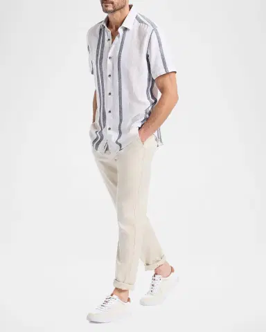Robert Graham Men 's Makai Striped Short-Sleeve Shirt | Thumbnail 2 Robert Graham Men 's Makai Striped Short-Sleeve Shirt | Thumbnail 2