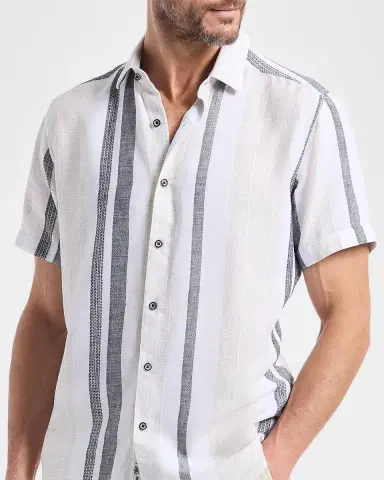 Robert Graham Men 's Makai Striped Short-Sleeve Shirt | Thumbnail 5 Robert Graham Men 's Makai Striped Short-Sleeve Shirt | Thumbnail 5