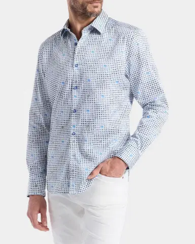 Robert Graham Brentwood Geometric Stretch-Cotton Shirt | Thumbnail 4 Robert Graham Brentwood Geometric Stretch-Cotton Shirt | Thumbnail 4