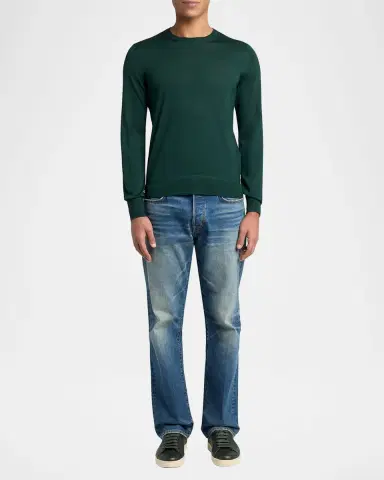 Tom Ford Men's Fine Gauge Cashmere-Blend Sweater | Thumbnail 2 Tom Ford Men's Fine Gauge Cashmere-Blend Sweater | Thumbnail 2