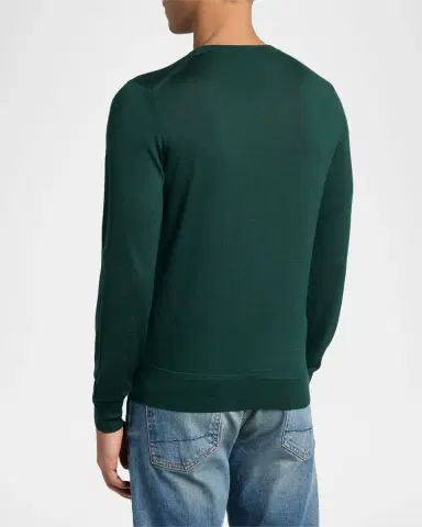 Tom Ford Men's Fine Gauge Cashmere-Blend Sweater | Thumbnail 3 Tom Ford Men's Fine Gauge Cashmere-Blend Sweater | Thumbnail 3