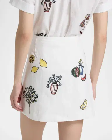 Tanya Taylor Agnes Cotton Mini Wrap Skirt | Thumbnail 3 Tanya Taylor Agnes Cotton Mini Wrap Skirt | Thumbnail 3