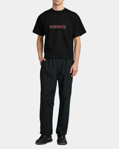 Versace Jeans Couture Logo-Embroidered Cotton T-Shirt | Thumbnail 2 Versace Jeans Couture Logo-Embroidered Cotton T-Shirt | Thumbnail 2