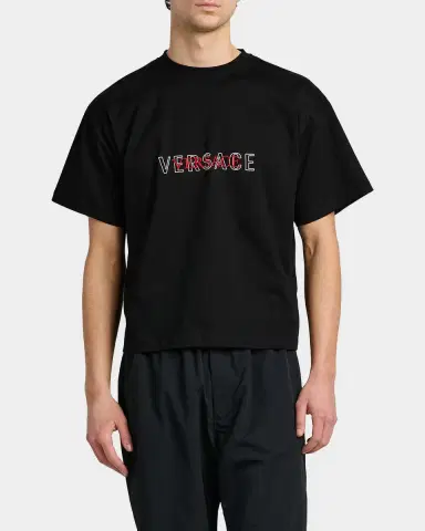 Versace Jeans Couture Logo-Embroidered Cotton T-Shirt | Thumbnail 4 Versace Jeans Couture Logo-Embroidered Cotton T-Shirt | Thumbnail 4