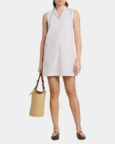 Jil Sander Pinstriped Cotton Poplin Minidress | Thumbnail 2 Jil Sander Pinstriped Cotton Poplin Minidress | Thumbnail 2