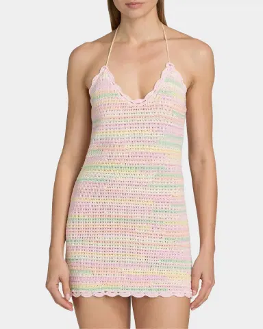 LoveShackFancy Zoa Halterneck Cotton -A-Line Minidress | Thumbnail 4 LoveShackFancy Zoa Halterneck Cotton -A-Line Minidress | Thumbnail 4