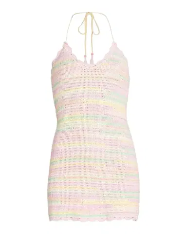 LoveShackFancy Zoa Halterneck Cotton -A-Line Minidress | Thumbnail 1 LoveShackFancy Zoa Halterneck Cotton -A-Line Minidress | Thumbnail 1