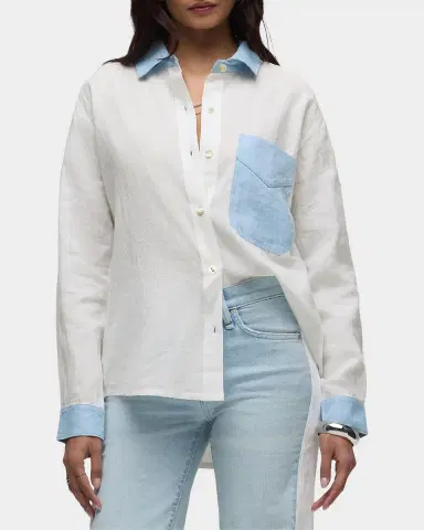 Hudson Oversized Linen Button-Front Shirt | Thumbnail 4 Hudson Oversized Linen Button-Front Shirt | Thumbnail 4