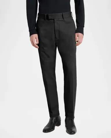 Tom Ford Men's Comfort Stretch Slim Flat-Front Trousers | Thumbnail 4 Tom Ford Men's Comfort Stretch Slim Flat-Front Trousers | Thumbnail 4
