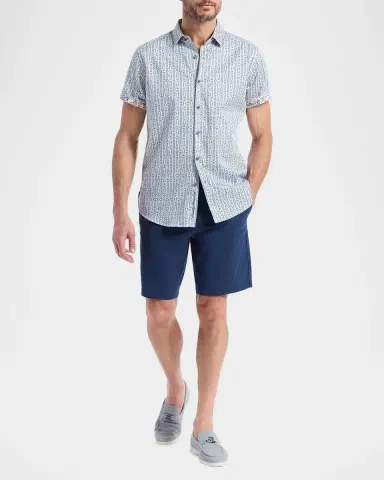 Robert Graham Napier Printed Short-Sleeve Stretch-Cotton Shirt | Thumbnail 2 Robert Graham Napier Printed Short-Sleeve Stretch-Cotton Shirt | Thumbnail 2