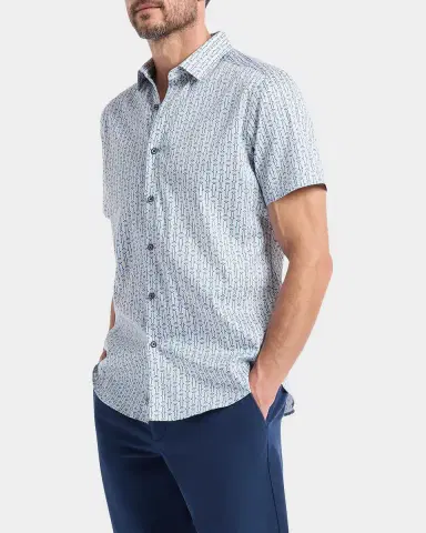 Robert Graham Napier Printed Short-Sleeve Stretch-Cotton Shirt | Thumbnail 7 Robert Graham Napier Printed Short-Sleeve Stretch-Cotton Shirt | Thumbnail 7