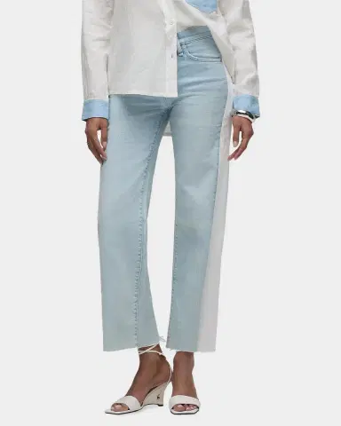 Hudson Rosie Spliced Wide-Leg Ankle Jeans | Thumbnail 4 Hudson Rosie Spliced Wide-Leg Ankle Jeans | Thumbnail 4