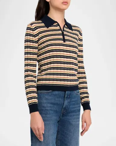 Guest In Residence Striped Track Polo | Thumbnail 4 Guest In Residence Striped Track Polo | Thumbnail 4