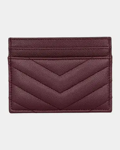 Saint Laurent Grain De Poudre Leather Cassandre Card Case | Thumbnail 3 Saint Laurent Grain De Poudre Leather Cassandre Card Case | Thumbnail 3