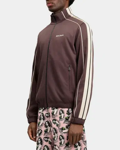 Palm Angels Men's Logo Striped Zip-Front Jacket | Thumbnail 6 Palm Angels Men's Logo Striped Zip-Front Jacket | Thumbnail 6