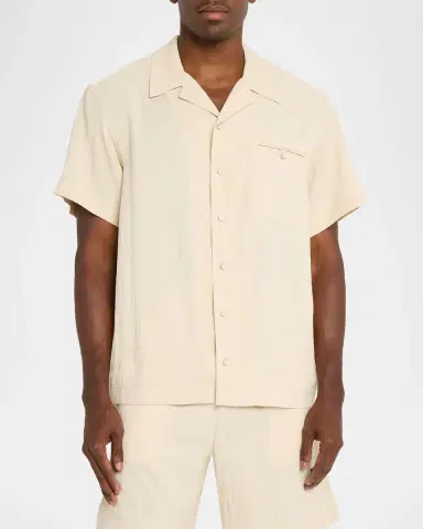 Helmut Lang Men's Relaxed-Fit Camp Collar Shirt | Thumbnail 4 Helmut Lang Men's Relaxed-Fit Camp Collar Shirt | Thumbnail 4