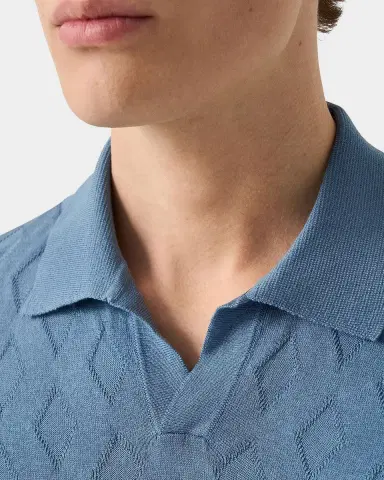 Eton Men 's Knitted Cotton-Silk Polo Sweater | Thumbnail 4 Eton Men 's Knitted Cotton-Silk Polo Sweater | Thumbnail 4