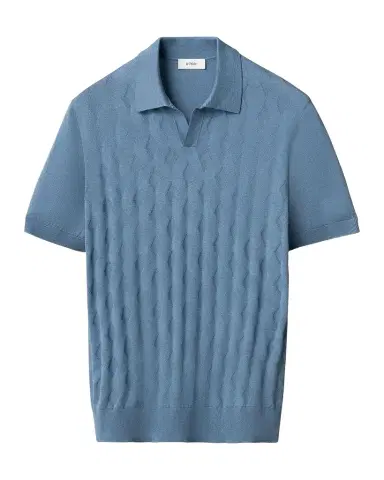 Eton Men 's Knitted Cotton-Silk Polo Sweater | Thumbnail 1 Eton Men 's Knitted Cotton-Silk Polo Sweater | Thumbnail 1