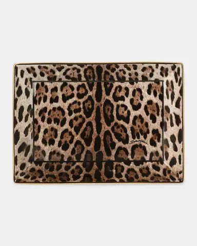 Dolce & Gabbana Leopard Rectangular Porcelain Trinket Tray | Thumbnail 2 Dolce & Gabbana Leopard Rectangular Porcelain Trinket Tray | Thumbnail 2