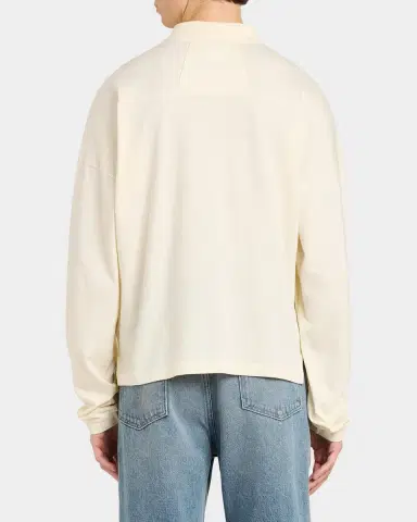 Rhude Men's Fontaine Oversized Long-Sleeve Polo Shirt | Thumbnail 3 Rhude Men's Fontaine Oversized Long-Sleeve Polo Shirt | Thumbnail 3