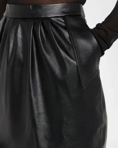 Stella McCartney Vegan Leather Gathered Midi Pencil Skirt | Thumbnail 5 Stella McCartney Vegan Leather Gathered Midi Pencil Skirt | Thumbnail 5