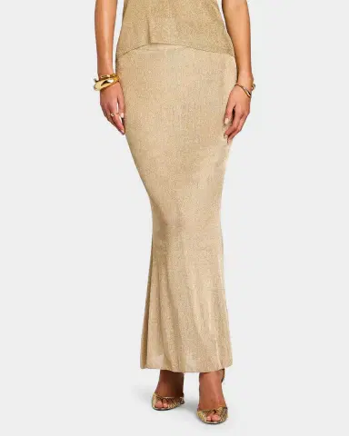 SEROYA Harmony Metallic Knit Maxi Skirt | Thumbnail 4 SEROYA Harmony Metallic Knit Maxi Skirt | Thumbnail 4