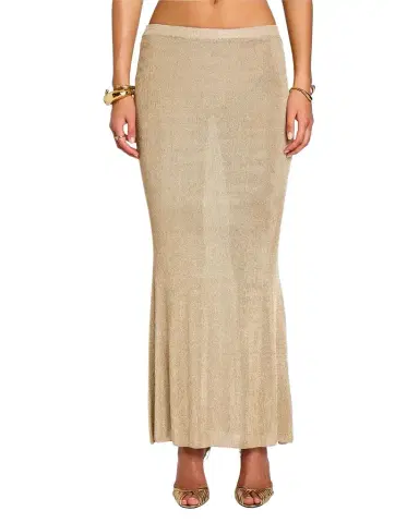 SEROYA Harmony Metallic Knit Maxi Skirt | Thumbnail 1 SEROYA Harmony Metallic Knit Maxi Skirt | Thumbnail 1