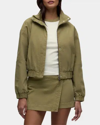 Hudson Sporty Cotton-Blend Crop Bomber Jacket | Thumbnail 4 Hudson Sporty Cotton-Blend Crop Bomber Jacket | Thumbnail 4