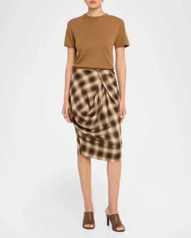 Co Draped Check Skirt | Thumbnail 2 Co Draped Check Skirt | Thumbnail 2