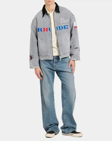 Rhude Men's Pintuck 90s Traxedo Baggy Jeans | Thumbnail 2 Rhude Men's Pintuck 90s Traxedo Baggy Jeans | Thumbnail 2