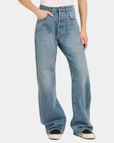 Rhude Men's Pintuck 90s Traxedo Baggy Jeans | Thumbnail 4 Rhude Men's Pintuck 90s Traxedo Baggy Jeans | Thumbnail 4