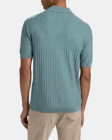 Emporio Armani Men's Tonal Basketweave Wool Sweater | Thumbnail 3 Emporio Armani Men's Tonal Basketweave Wool Sweater | Thumbnail 3