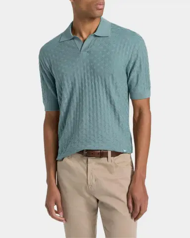 Emporio Armani Men's Tonal Basketweave Wool Sweater | Thumbnail 4 Emporio Armani Men's Tonal Basketweave Wool Sweater | Thumbnail 4