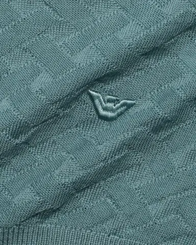 Emporio Armani Men's Tonal Basketweave Wool Sweater | Thumbnail 6 Emporio Armani Men's Tonal Basketweave Wool Sweater | Thumbnail 6