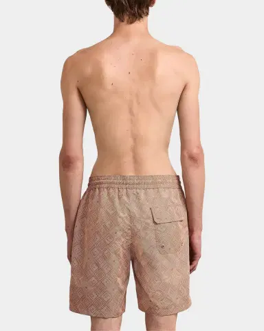 Frescobol Carioca Men 's Santos Madeira-Printed Swim Shorts | Thumbnail 4 Frescobol Carioca Men 's Santos Madeira-Printed Swim Shorts | Thumbnail 4