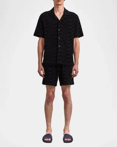 Frescobol Carioca Men's Roberto Fibra Terry-Cotton-Blend Camp Shirt | Thumbnail 2 Frescobol Carioca Men's Roberto Fibra Terry-Cotton-Blend Camp Shirt | Thumbnail 2
